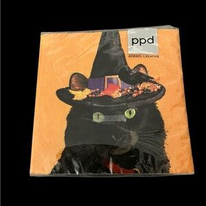 PPD Germany Esmeralda Halloween Black Cat - Lot of 40 Beverage Napkins Cocktail